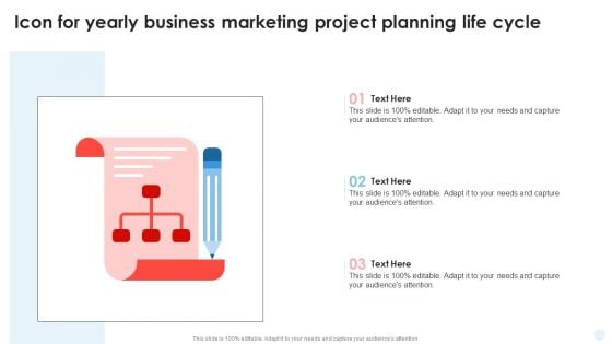 Icon For Yearly Business Marketing Project Planning Life Cycle Formats PDF