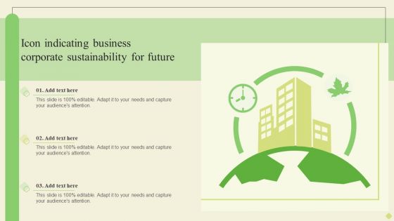 Icon Indicating Business Corporate Sustainability For Future Diagrams PDF