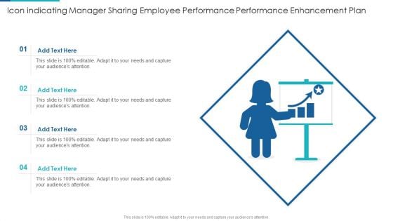 Icon Indicating Manager Sharing Employee Performance Performance Enhancement Plan Information PDF