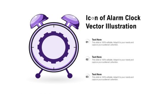 Icon Of Alarm Clock Vector Illustration Ppt PowerPoint Presentation Ideas Clipart PDF