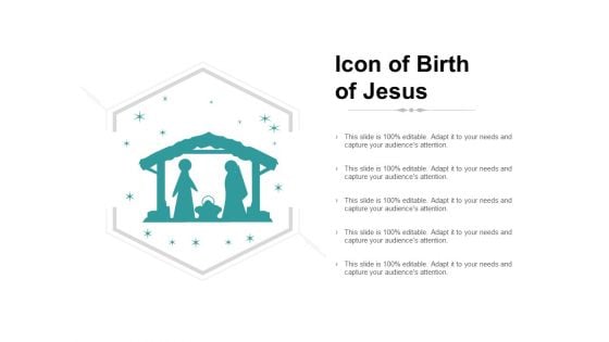 Icon Of Birth Of Jesus Ppt PowerPoint Presentation Infographic Template Mockup