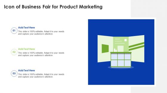 Icon Of Business Fair For Product Marketing Themes PDF