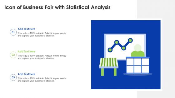 Icon Of Business Fair With Statistical Analysis Summary PDF