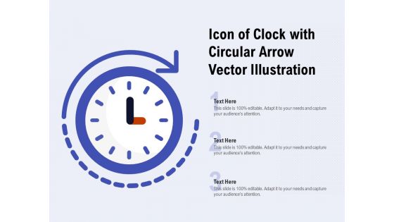 Icon Of Clock With Circular Arrow Vector Illustration Ppt PowerPoint Presentation Model Background Image PDF