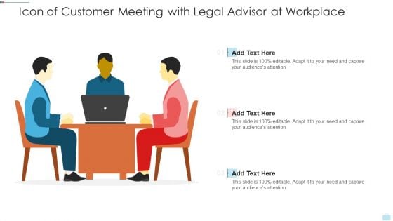 Icon Of Customer Meeting With Legal Advisor At Workplace Clipart PDF