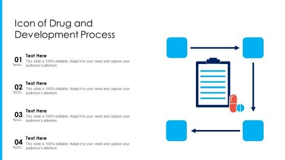 Icon Of Drug Development Process Ppt Inspiration Styles PDF