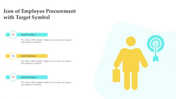 Icon Of Employee Procurement With Target Symbol Template PDF