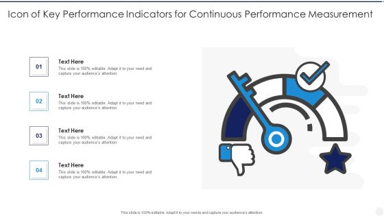 Icon Of Key Performance Indicators For Continuous Performance Measurement Professional PDF