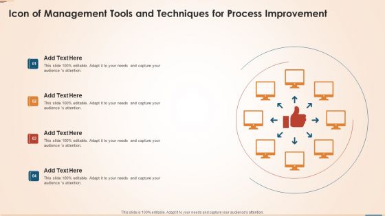 Icon Of Management Tools And Techniques For Process Improvement Introduction PDF