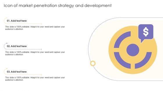 Icon Of Market Penetration Strategy And Development Ppt Portfolio Master Slide PDF