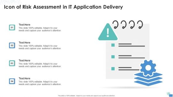 Icon Of Risk Assessment In IT Application Delivery Rules PDF