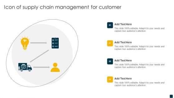 Icon Of Supply Chain Management For Customer Microsoft PDF