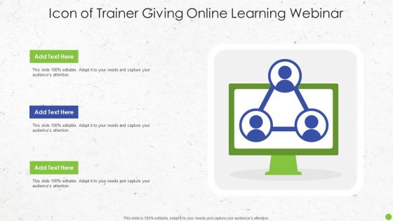 Icon Of Trainer Giving Online Learning Webinar Microsoft PDF