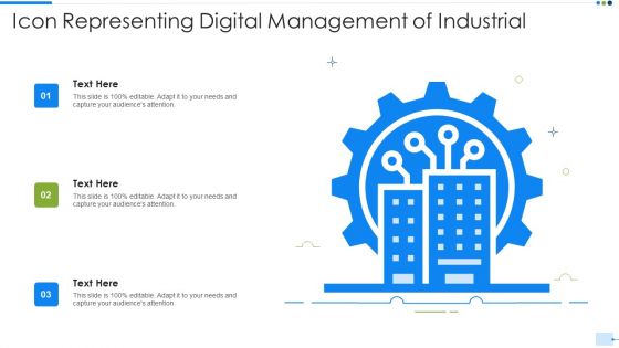 Icon Representing Digital Management Of Industrial Sample PDF