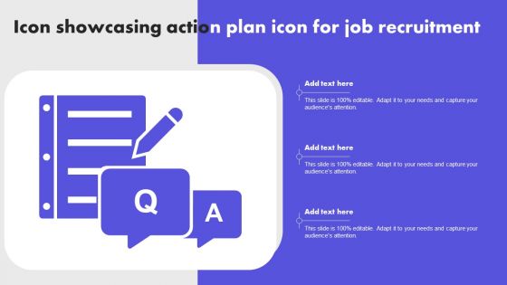 Icon Showcasing Action Plan Icon For Job Recruitment Clipart PDF