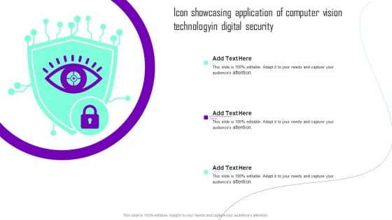 Icon Showcasing Application Of Computer Vision Technologyin Digital Security Sample PDF