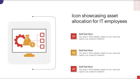 Icon Showcasing Asset Allocation For IT Employees Ppt Inspiration Deck PDF