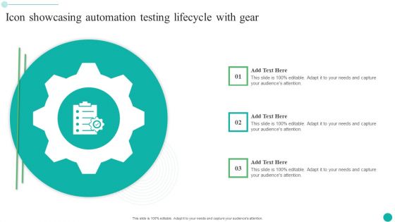 Icon Showcasing Automation Testing Lifecycle With Gear Introduction PDF