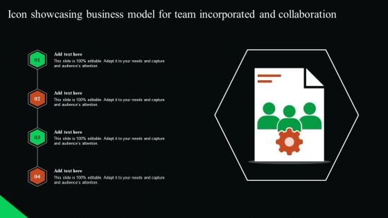 Icon Showcasing Business Model For Team Incorporated And Collaboration Graphics PDF