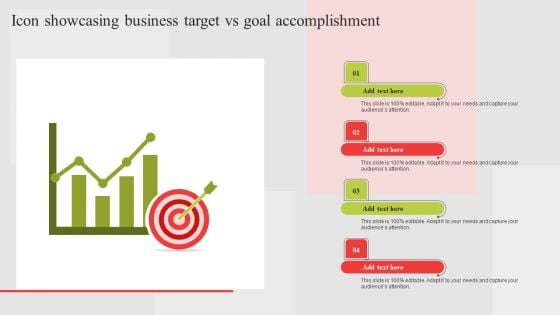 Icon Showcasing Business Target Vs Goal Accomplishment Rules PDF