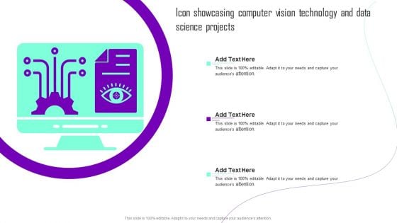 Icon Showcasing Computer Vision Technology And Data Science Projects Brochure PDF