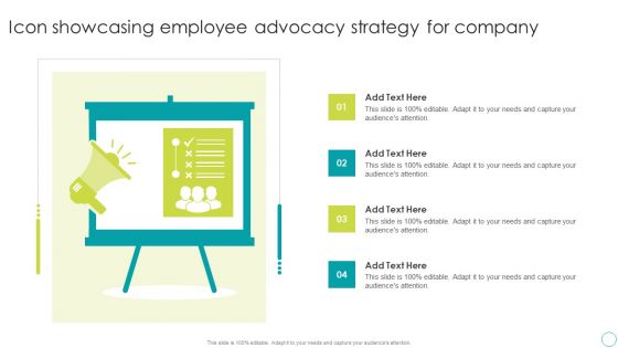 Icon Showcasing Employee Advocacy Strategy For Company Diagrams PDF