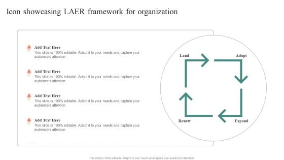 Icon Showcasing LAER Framework For Organization Sample PDF