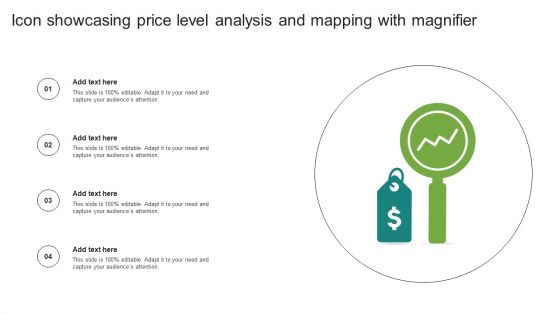 Icon Showcasing Price Level Analysis And Mapping With Magnifier Diagrams PDF