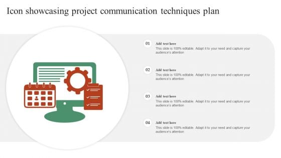 Icon Showcasing Project Communication Techniques Plan Guidelines PDF