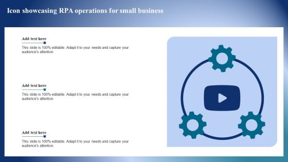 Icon Showcasing RPA Operations For Small Business Mockup PDF