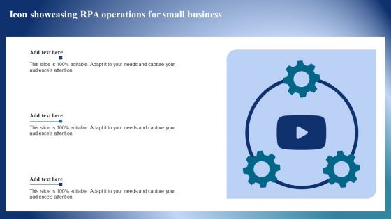 Icon Showcasing RPA Operations For Small Business Mockup PDF