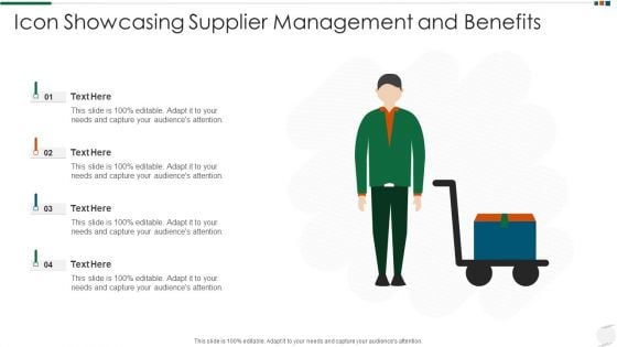 Icon Showcasing Supplier Management And Benefits Download PDF