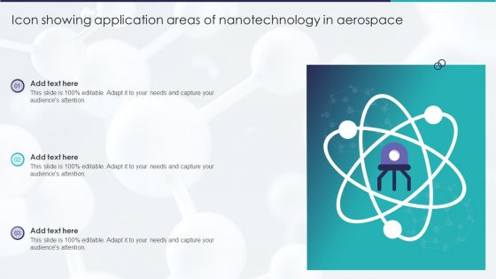 Icon Showing Application Areas Of Nanotechnology In Aerospace Professional PDF