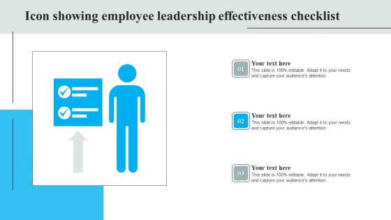 Icon Showing Employee Leadership Effectiveness Checklist Sample PDF