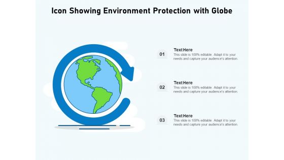 Icon Showing Environment Protection With Globe Ppt PowerPoint Presentation Portfolio Examples PDF