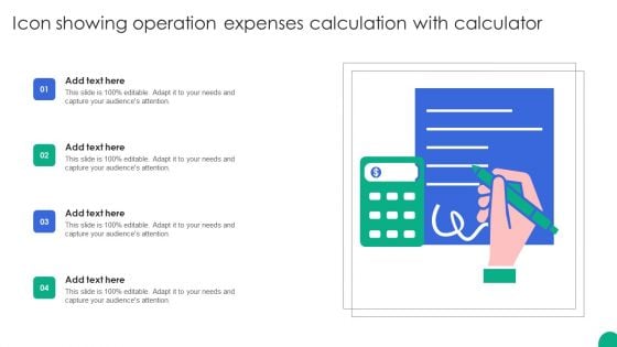 Icon Showing Operation Expenses Calculation With Calculator Rules PDF