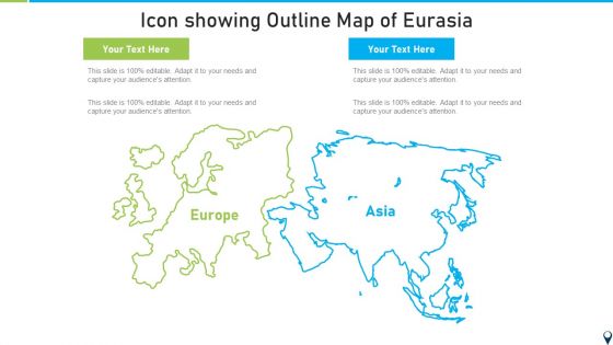 Icon Showing Outline Map Of Eurasia Slides PDF