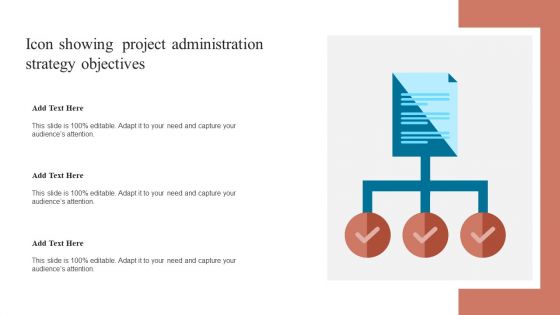 Icon Showing Project Administration Strategy Objectives Clipart PDF