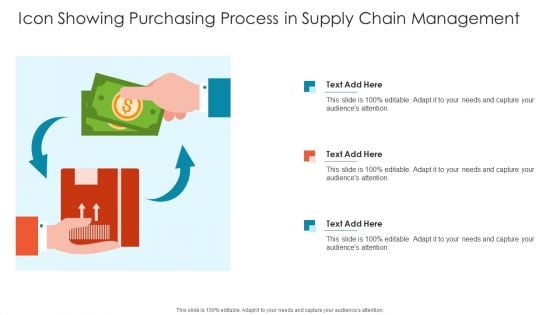 Icon Showing Purchasing Process In Supply Chain Management Background PDF