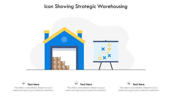 Icon Showing Strategic Warehousing Ppt PowerPoint Presentation File Visuals PDF