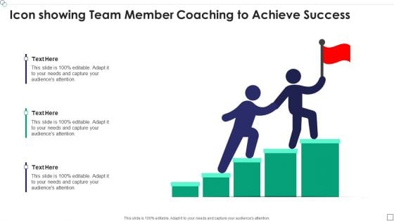 Icon Showing Team Member Coaching To Achieve Success Mockup PDF
