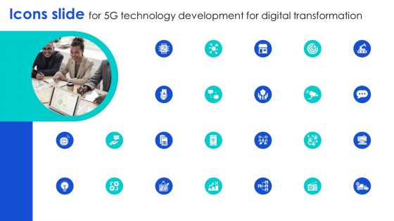 Icon Slide For 5G Technology Development For Digital Transformation Sample PDF