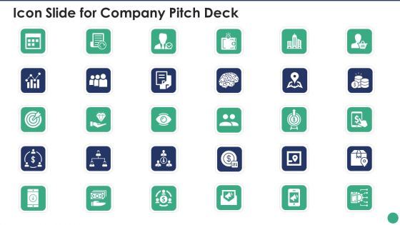 Icon Slide For Company Pitch Deck Formats PDF
