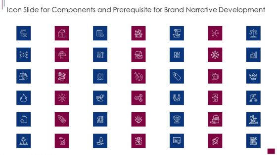 Icon Slide For Components And Prerequisite For Brand Narrative Development Pictures PDF