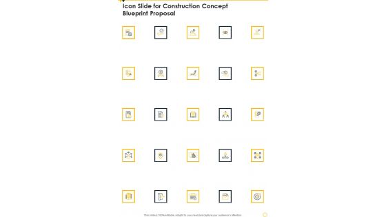 Icon Slide For Construction Concept Blueprint Proposal One Pager Sample Example Document Icon Slide For Construction Concept Blueprint Proposal One Pager Sample Example Document