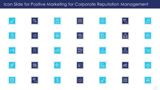Icon Slide For Positive Marketing For Corporate Reputation Management Information PDF