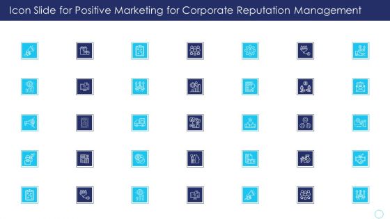 Icon Slide For Positive Marketing For Corporate Reputation Management Information PDF