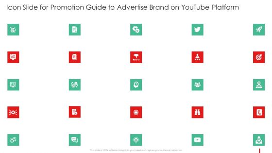 Icon Slide For Promotion Guide To Advertise Brand On Youtube Platform Information PDF