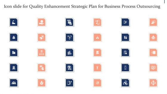 Icon Slide For Quality Enhancement Strategic Plan For Business Process Outsourcing Elements PDF