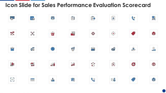 Icon Slide For Sales Performance Evaluation Scorecard Microsoft PDF